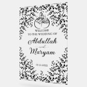 Modern Floral Moslim Islamitisch Bruiloft Welkom Acryl Bord (Hoek)