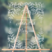Modern Floral Moslim Islamitisch Bruiloft Welkom Acryl Bord
