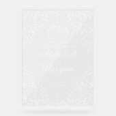 Modern Floral Moslim Islamitisch Bruiloft Welkom Acryl Bord (Voorkant)