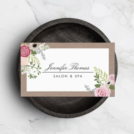 Modern Floral Motif Beauty Salon Visitekaartje