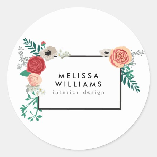  Modern Floral Motif Gepersonaliseerde Stickers (Voorkant)