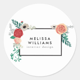  Modern Floral Motif Gepersonaliseerde Stickers