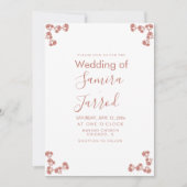 Modern Floral Motif Nuetral Wedding Briefkaart (Voorkant)