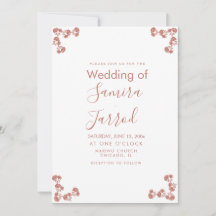 Modern Floral Motif Nuetral Wedding Briefkaart