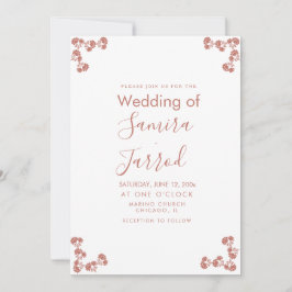Modern Floral Motif Nuetral Wedding Briefkaart