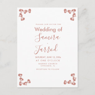 Modern Floral Motif Nuetral Wedding Briefkaart
