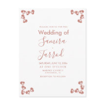 Modern Floral Motif Nuetral Wedding Briefkaart