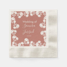Modern Floral Motif Nuetral Wedding Servet
