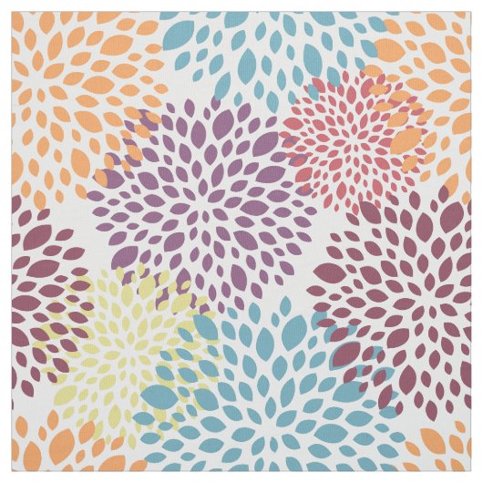 Modern Floral Multicolor Fabric Stof (Swatch)