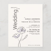 Modern Floral Muted Dusty Plum bruiloft uitnodigin Flyer (Voorkant)