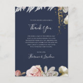 Modern Floral | Navy Hartelijk dank voor uw ontvan Briefkaart (Voorkant)