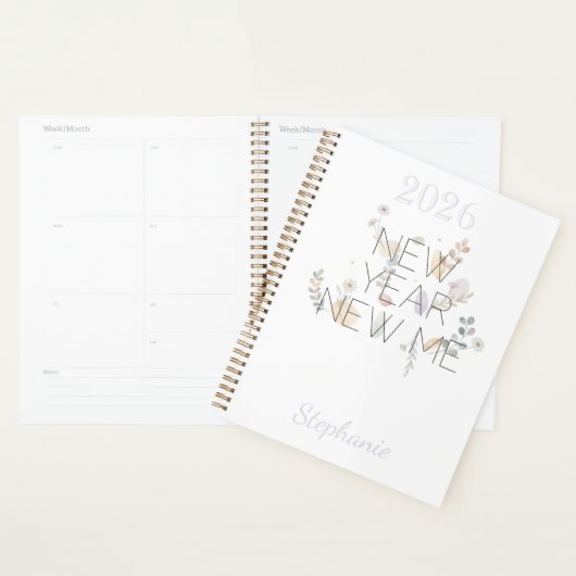 Modern Floral New Year New Me Planner (Display)