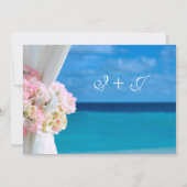 Modern Floral Ocean Beach Summer Wedding Kaart (Achterkant)