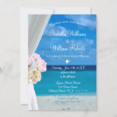 Modern Floral Ocean Beach Summer Wedding Kaart (Voorkant)