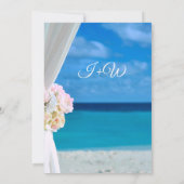 Modern Floral Ocean Beach Summer Wedding Kaart (Achterkant)