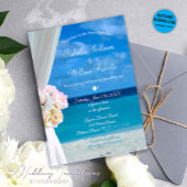 Modern Floral Ocean Beach Summer Wedding Kaart