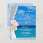 Modern Floral Ocean Beach Summer Wedding Uitnodiging Briefkaart (Voorkant / Achterkant)