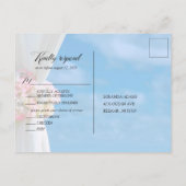 Modern Floral Ocean Beach Summer Wedding Uitnodiging Briefkaart (Achterkant)