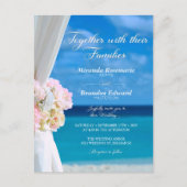 Modern Floral Ocean Beach Summer Wedding Uitnodiging Briefkaart (Voorkant)