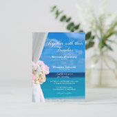 Modern Floral Ocean Beach Summer Wedding Uitnodiging Briefkaart (Staand voorkant)