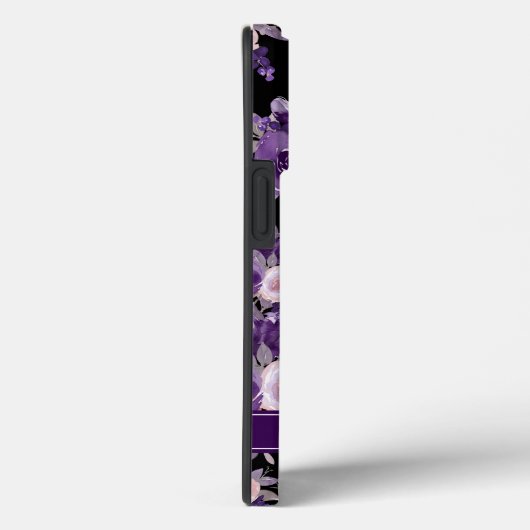 Modern Floral Paars Black Case-Mate iPhone Case (Achterkant / Rechts)