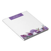Modern Floral Paars Botanical Personalized Notitieblok (Schuin)