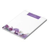 Modern Floral Paars Botanical Personalized Notitieblok (Linkerzijde)