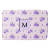 Modern Floral Paars Roos Badmat (Voorkant)