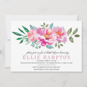 Modern Floral Paarse Bridal Shower Kaart (Voorkant)