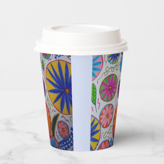 Modern Floral Papieren Bekers (Links)