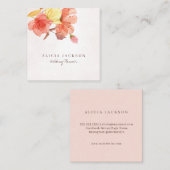 Modern floral pastel waterverf bruiloft planner vierkante visitekaartje (Voorkant / Achterkant)