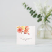 Modern floral pastel waterverf bruiloft planner vierkante visitekaartje (Staand voorkant)