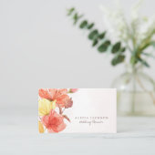 Modern floral pastel waterverf bruiloft planner visitekaartje (Staand voorkant)