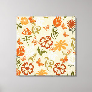 modern Floral Patroon Canvas Afdruk