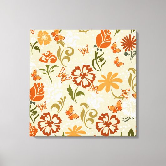 modern Floral Patroon Canvas Afdruk (Voorkant)
