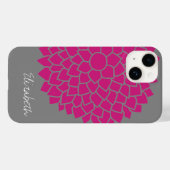 Modern Floral patroon - grijs en roze Case-Mate iPhone Case (Achterkant (horizontaal))