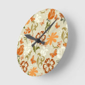 modern Floral Patroon Ronde Klok (Hoek)