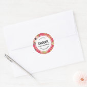 Modern Floral Pattern Afstuderen Ronde Sticker (Envelop)