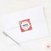Modern Floral Pattern Afstuderen Vierkante Sticker (Envelop)