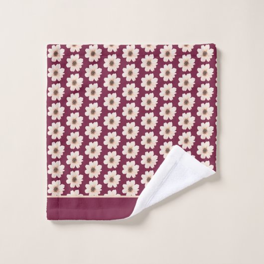 Modern Floral Pattern Bad Handdoek (Wasdoekje)
