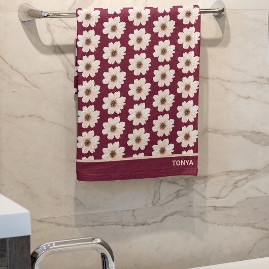 Modern Floral Pattern Bad Handdoek