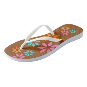 Modern Floral Pattern Beach Footwear Teenslippers