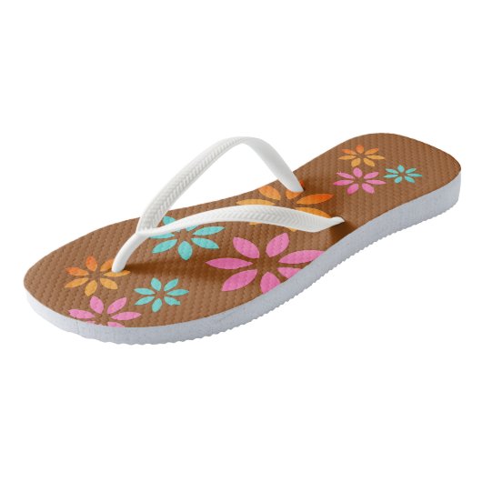 Modern Floral Pattern Beach Footwear Teenslippers (Schuin)