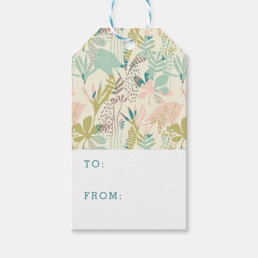 Modern Floral Pattern Cadeaulabel (Voorkant)