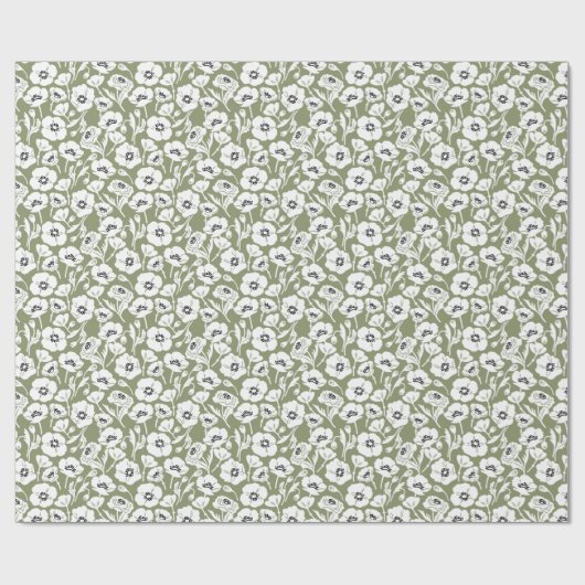 Modern Floral Pattern Cadeaupapier (Vlak)