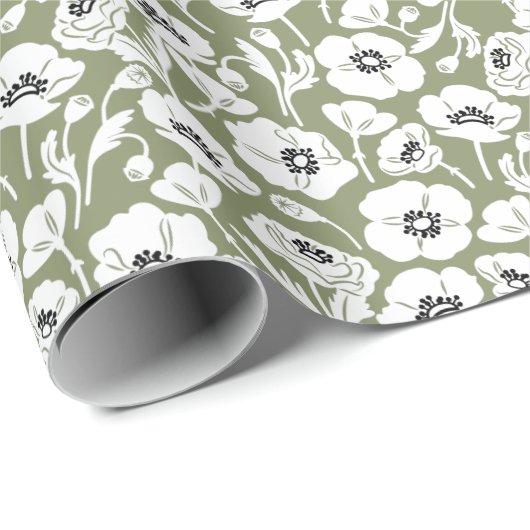 Modern Floral Pattern Cadeaupapier (Rol Hoek)