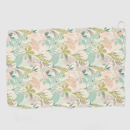 Modern Floral Pattern Golfhanddoek (Horizontaal)