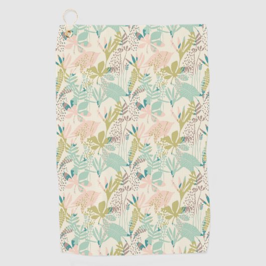 Modern Floral Pattern Golfhanddoek (Voorkant)