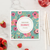 Modern Floral Pattern Graduation Party Paper Servet (Insitu)