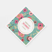 Modern Floral Pattern Graduation Party Paper Servet (Hoek)